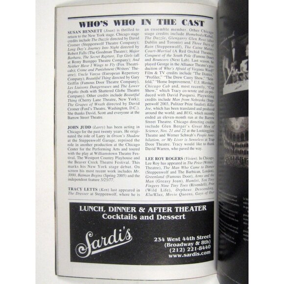 Orson Shadow Playbill May 2005 Susan Bennett Austin Pendleton Tracy Letts - Picture 8 of 9